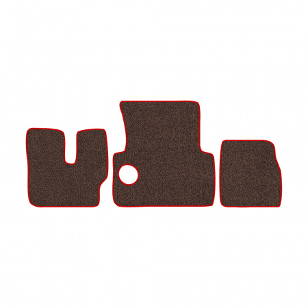 33-Коврики ворсовые MAN F-2000 Commandor -(АВС 3 коврика. МТ) (UPP-8 (Коричневый) кант Красный)