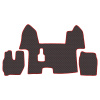 7.6 Коврики стёганные IVECO STRALIS 2010-2016г (МТ, узкая кабина)  (Классик Черный строчка Красная)