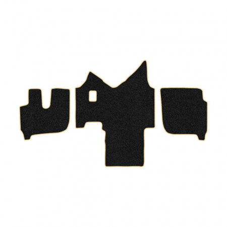 61-Коврики ворсовые IVECO Stralis широкая кабина -(АВС 3 коврика. МТ) (UPP-3 (Черный) кант Бежевый)