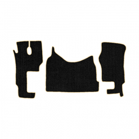 48-Коврики ворсовые MERCEDES ACTROS ЕВРО-5 (2007) МР2-МР3 -(ABTC 3 коврика. АТ) (UPP-6 (Черный) кант Бежевый)