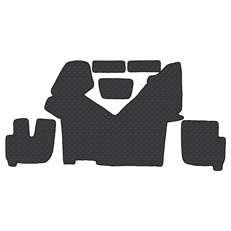 7.2 Коврики стёганные IVECO STRALIS от 2003  (АТ широкая кабина)  (Классик Черный строчка Черная)