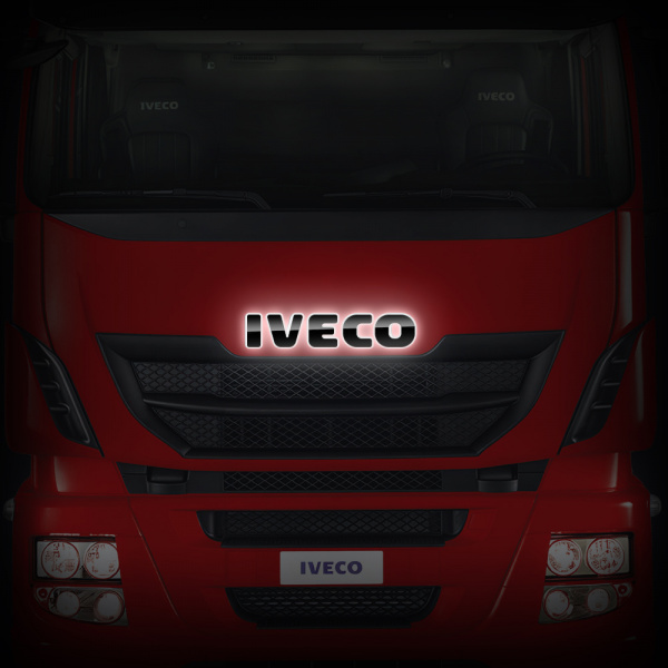 Буквы SDP (пластик) черный эмблема на капот IVECO STRALIS от 2021 (580х115)