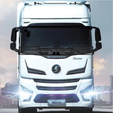 Защита лобового стекла для SHACMAN X6000 от 2023г.в. (металл, прямые углы)