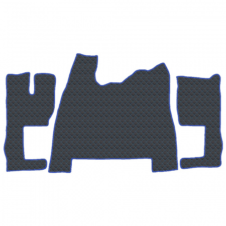 2.11 Коврики стёганные VOLVO FH13 Бельгийка -  (Классик Черный строчка Синяя)