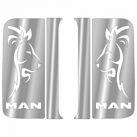 210 Накладки нержавеющая сталь фальшокна и стойки дверей MAN (лев №2)
