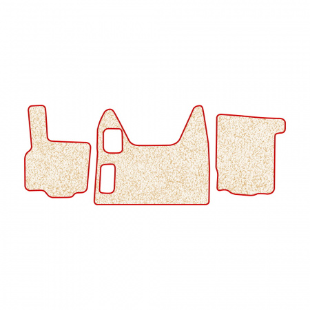 51-Коврики ворсовые DAF 95 XF  -(АВС 3 коврика. МТ) (Фортуна (Бежевый) кант Красный)