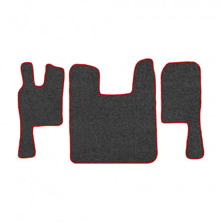67-Коврики ворсовые SCANIA 124 (после 2010г) -(ABTC 3 коврика. АТ) (UPP-8 (Графит) кант Красный)