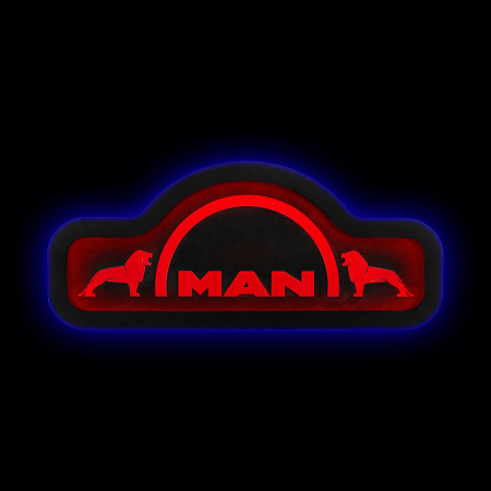 Панель на спальник 880*340 MAN (замша) - (24v, х2 подсв.) (Красный+Синий)