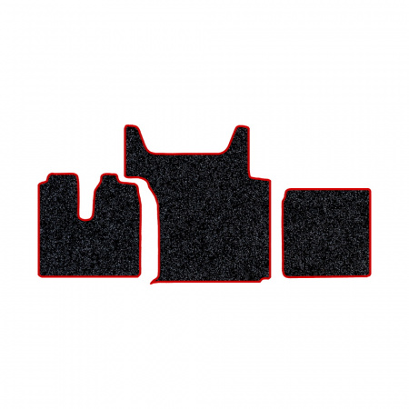 105/1 (хол-к)-Коврики ворсовые Sitrak G7/C7H -(АВС 3 коврика. МТ) (Карлайт (Серый) кант Красный)
