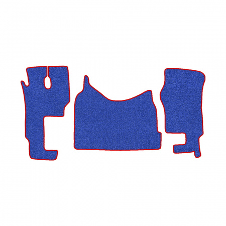 48-Коврики ворсовые MERCEDES ACTROS ЕВРО-5 (2007) МР2-МР3 -(ABTC 3 коврика. АТ) (UPP-8 (Синий) кант Красный)