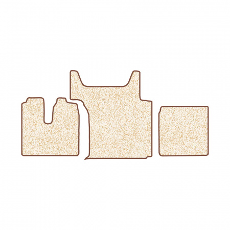 105/1 (хол-к)-Коврики ворсовые Sitrak G7/C7H -(АВС 3 коврика. МТ) (Фортуна (Бежевый) кант Коричневый)