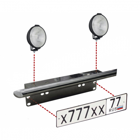 Рамка номерного знака "Антиплатон" (нерж, труба угол) VT-ANPL-1