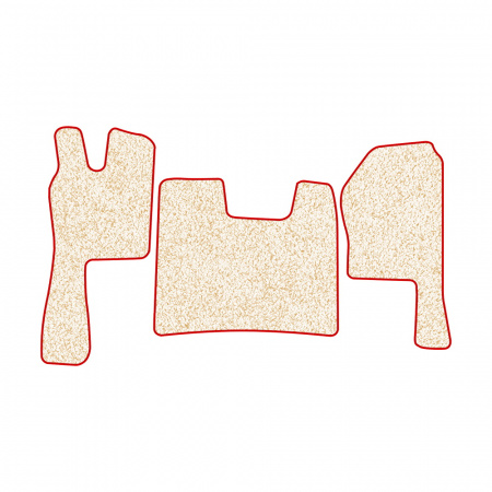 21-Коврики ворсовые SCANIA R  -(ABTC 3 коврика. АТ) (Фортуна (Бежевый) кант Красный)