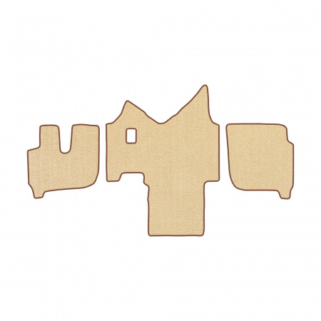 61-Коврики ворсовые IVECO Stralis широкая кабина -(АВС 3 коврика. МТ) (UPP-6 (Бежевый) кант Коричневый)