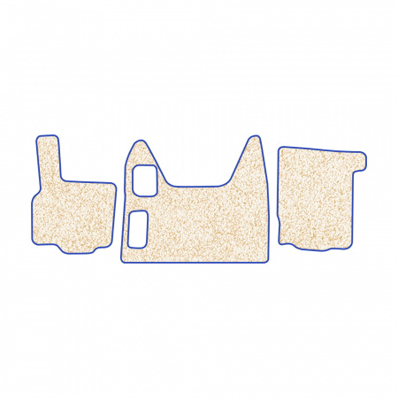 51-Коврики ворсовые DAF 95 XF  -(АВС 3 коврика. МТ) (Фортуна (Бежевый) кант Синий)