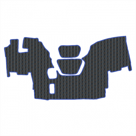 1.1 Коврики стёганные DAF 95 XF  (МТ)  (Премиум Черный строчка Синяя)