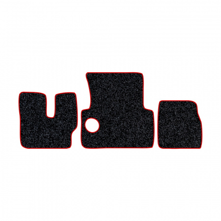 33-Коврики ворсовые MAN F-2000 Commandor -(АВС 3 коврика. МТ) (Карлайт (Серый) кант Красный)