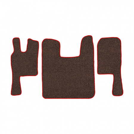 67-Коврики ворсовые SCANIA 124 (после 2010г) -(ABTC 3 коврика. АТ) (UPP-8 (Коричневый) кант Красный)