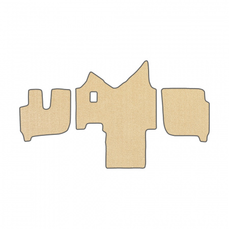 61-Коврики ворсовые IVECO Stralis широкая кабина -(АВС 3 коврика. МТ) (UPP-6 (Бежевый) кант Серый)