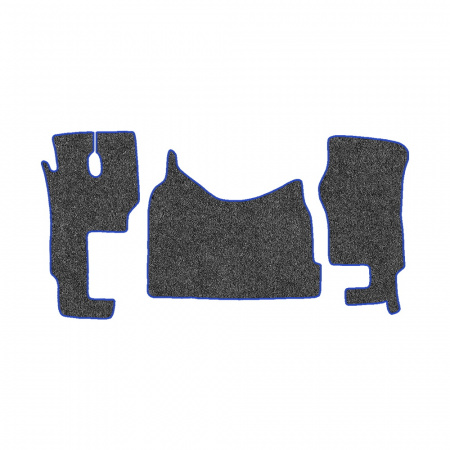 48-Коврики ворсовые MERCEDES ACTROS ЕВРО-5 (2007) МР2-МР3 -(ABTC 3 коврика. АТ) (UPP-3 (Серый) кант Синий)