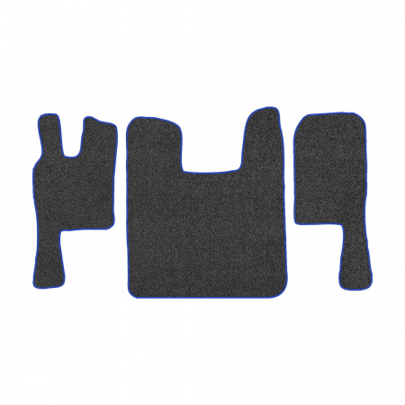 67-Коврики ворсовые SCANIA 124 (после 2010г) -(ABTC 3 коврика. АТ) (UPP-8 (Графит) кант Синий)