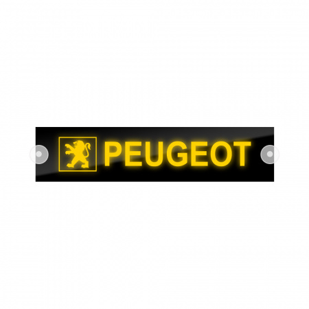 Табличка светодиодная 10x50 (желтая) на лобовое стекло (24v) (PEUGEOT)