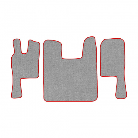 67-Коврики ворсовые SCANIA 124 (после 2010г) -(ABTC 3 коврика. АТ) (UPP-6 (Серый) кант Красный)