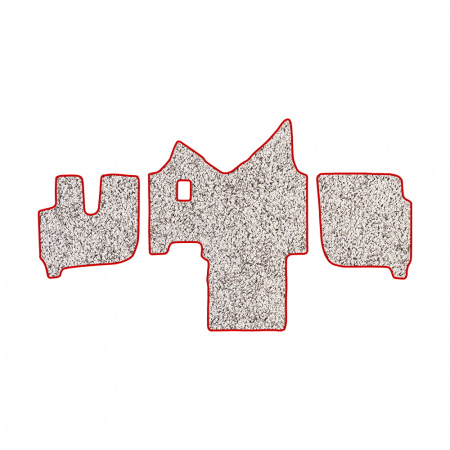 61-Коврики ворсовые IVECO Stralis широкая кабина -(АВС 3 коврика. МТ) (Фортуна (Серый) кант Красный)