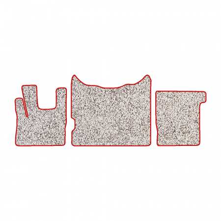 53/1-Коврики ворсовые DAF 105 (увеличенная шахта) -(ABTC 3 коврика. АТ) (Фортуна (Серый) кант Красный)