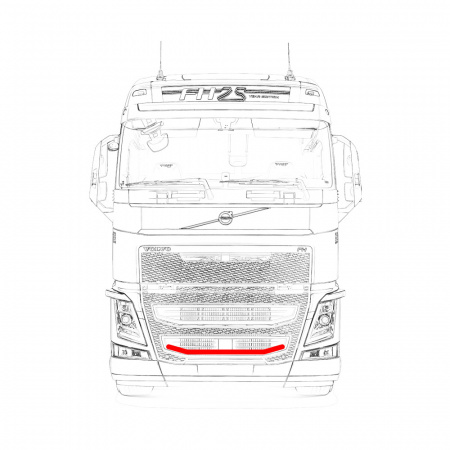 Кенгурятник-фародержатель VOLVO FH4 (нижняя полка) V004