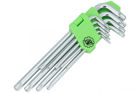 Набор шестигранных TORX ключей "АТ" 9 пр. длинных (T10,T15,T20,T25,T27,T30,T40,T45,T50)