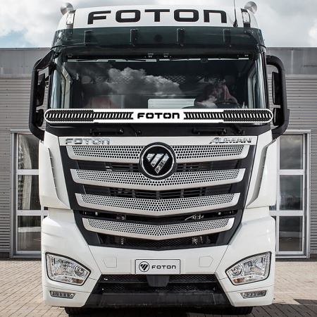 Защита лобового стекла нерж сталь FOTON AUMAN (нерж. сталь, прямые углы)