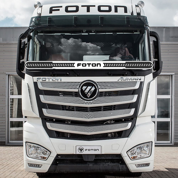 Защита лобового стекла нерж сталь FOTON AUMAN (нерж. сталь, прямые углы)