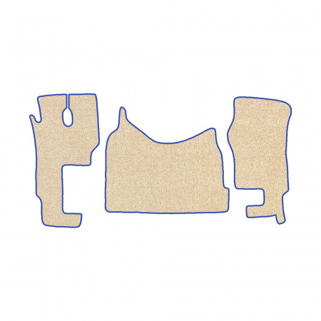 48-Коврики ворсовые MERCEDES ACTROS ЕВРО-5 (2007) МР2-МР3 -(ABTC 3 коврика. АТ) (UPP-8 (Бежевый) кант Синий)