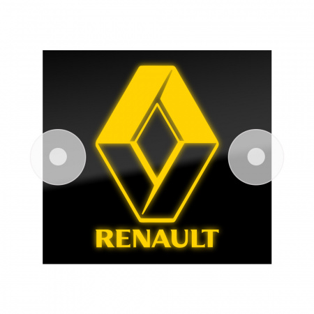 Табличка светодиодная 14x15 (желтая) на лобовое стекло (12v) (RENAULT)