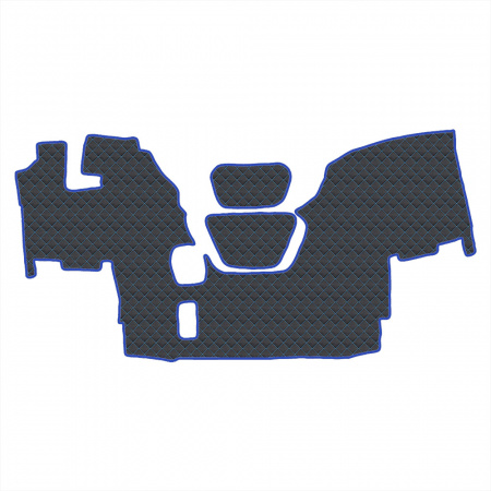 1.1 Коврики стёганные DAF 95 XF  (МТ)  (Классик Черный строчка Синяя)