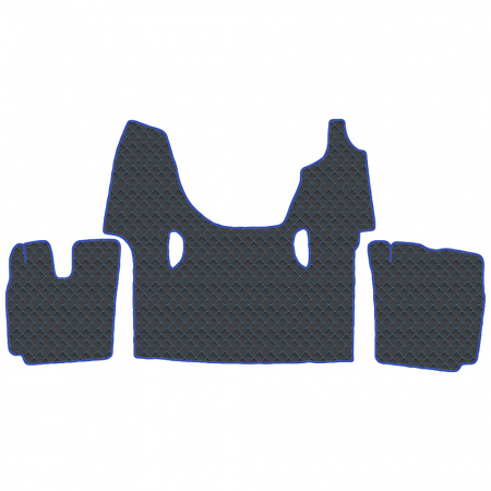 3.13 Коврики стёганные Scania 6 ser. G  (AT/MT)  (Классик Черный строчка Синяя)