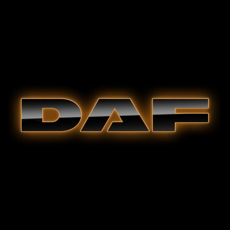 Буквы SDP (пластик) черный на капот DAF 106 (535х90) (Оранжевый)