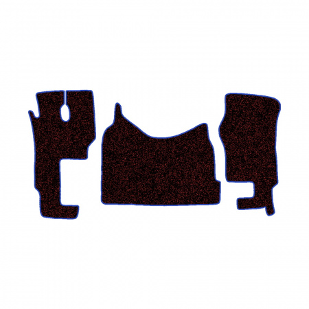 48-Коврики ворсовые MERCEDES ACTROS ЕВРО-5 (2007) МР2-МР3 -(ABTC 3 коврика. АТ) (Карлайт (Красный) кант Синий)