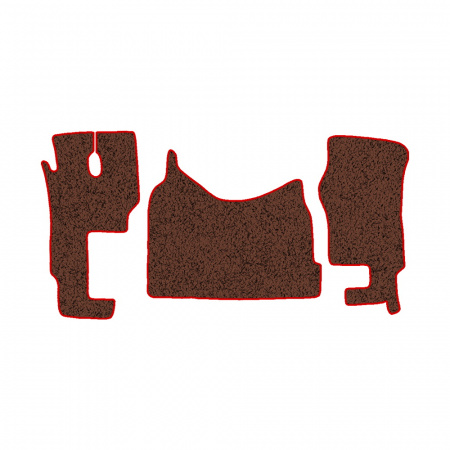 48-Коврики ворсовые MERCEDES ACTROS ЕВРО-5 (2007) МР2-МР3 -(ABTC 3 коврика. АТ) (Фортуна (Коричневый) кант Красный)
