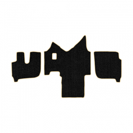 61-Коврики ворсовые IVECO Stralis широкая кабина -(АВС 3 коврика. МТ) (UPP-6 (Черный) кант Бежевый)