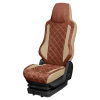 108 Чехлы Люкс FORD CARGO  (1 ремень) 2 выс.сид. (ПремиумБежевый+АликКоричневый)