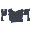 2.4 Коврики стёганные VOLVO FH 3 (АТ, 2 пневм) от 2008г.в. (Классик Черный строчка Синяя)