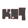 39-Коврики ворсовые MAZ EURO 3 -(АВС 3 коврика. МТ) (UPP-3 (Серый) кант Красный)