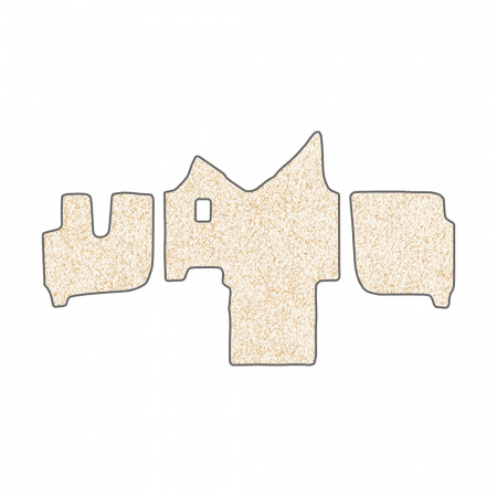 61-Коврики ворсовые IVECO Stralis широкая кабина -(АВС 3 коврика. МТ) (Фортуна (Бежевый) кант Серый)