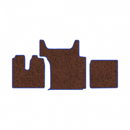 105/1 (хол-к)-Коврики ворсовые Sitrak G7/C7H -(АВС 3 коврика. МТ) (Фортуна (Коричневый) кант Синий)