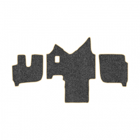 61-Коврики ворсовые IVECO Stralis широкая кабина -(АВС 3 коврика. МТ) (UPP-3 (Серый) кант Бежевый)