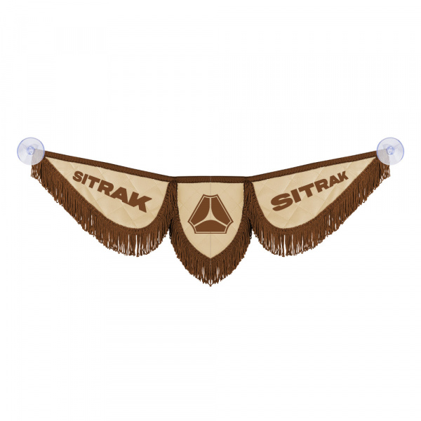 Вымпел тройной кожаный "Крылья" на лобовое стекло