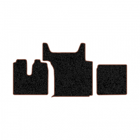 105/1 (хол-к)-Коврики ворсовые Sitrak G7/C7H -(АВС 3 коврика. МТ) (Фортуна (Черный) кант Коричневый)