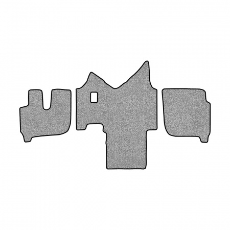 61-Коврики ворсовые IVECO Stralis широкая кабина -(АВС 3 коврика. МТ) (UPP-8 (Серый) кант Черный)